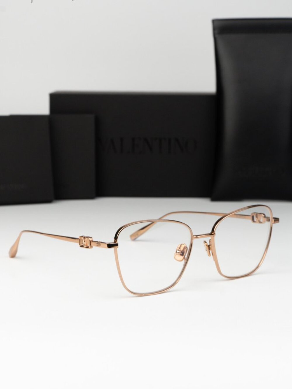 Valentino Women Eyeglasses Rose Gold Butterfly V-LOGO SIGN II VLX-16 BRAND NEW